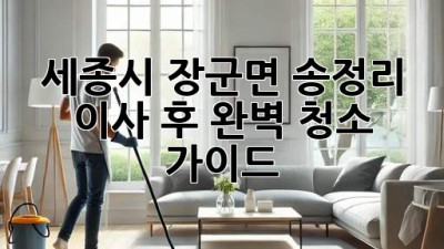 세종시 장군면 송정리 이사 후 완벽 청소 가이드